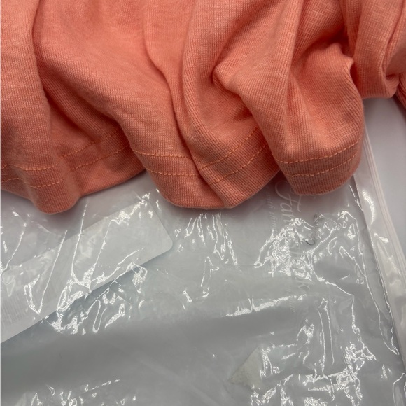 Women's Coral V-Neck Long Sleeve Top with Button Trim - Picture 6 of 6